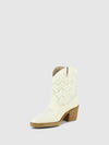 Botins Texanas em Branco Cru